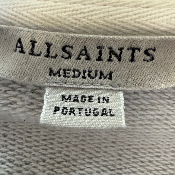 All Saints Mila Dahlia Sweatshirt Grey Zipper Oversized Cardigan Women's Size M - Picture 7 of 12